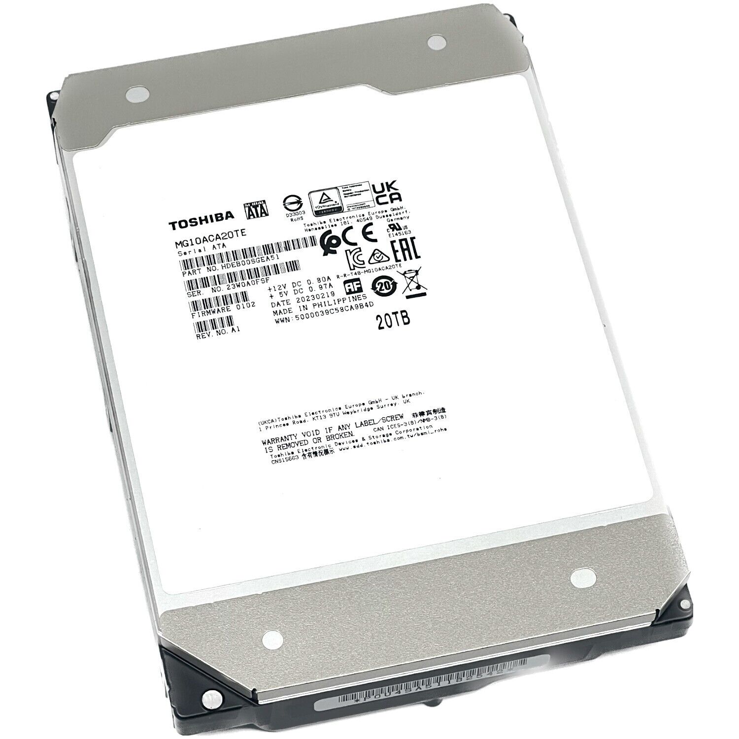 TOSHIBA 20TB 3.5" MG10 MG10ACA20TE 7200 RPM 512MB SATA-3 NAS ve Güvenlik Diski