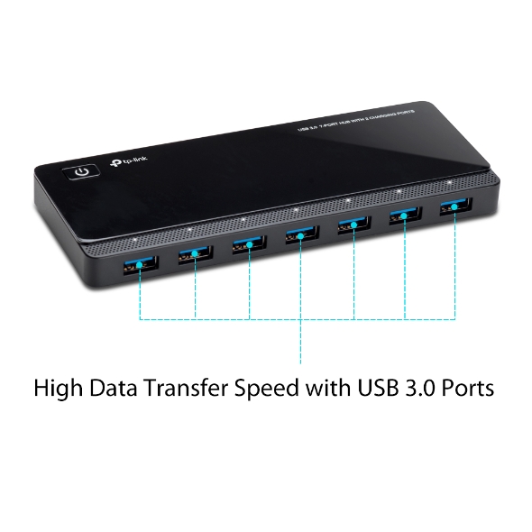 TP-LINK UH720 7port USB 3.0 Siyah USB Çoklayıcı Hub Adaptörlü ikinci görünüm
