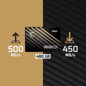 MSI 480GB SPATIUM S270 500- 450MB/s SSD SATA-3 Disk