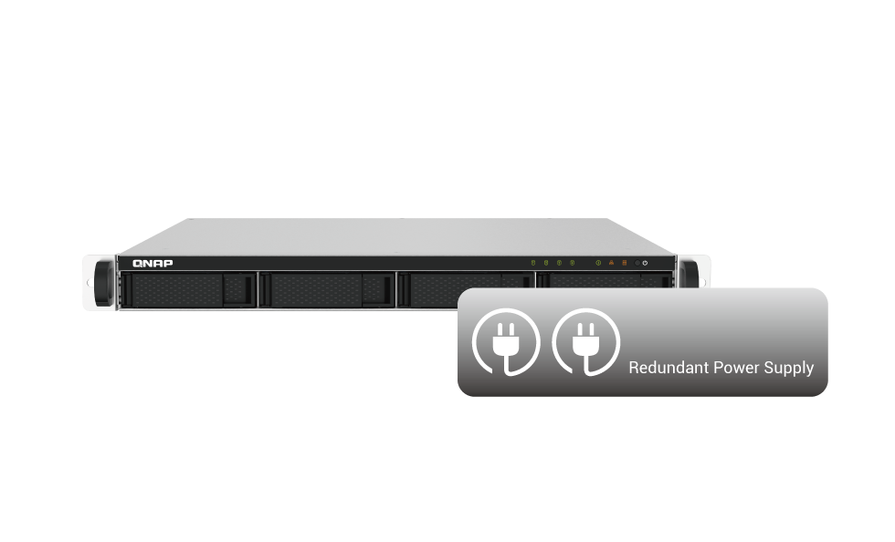 QNAP 4diskli ARM QC AL324-2GB RAM-10GbE SFP+ Rack Nas Server Redundant Power TS-432PXU-RP