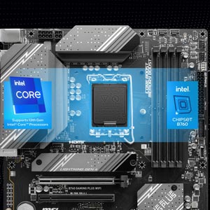 MSI B760 GAMING PLUS WIFI-6E DDR5 HDMI DP PCIE 4.0 1700p ATX