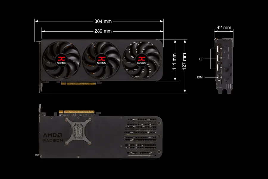 POWERCOLOR 16GB RX9070XT Reaper GDDR6 256bit HDMI DP PCIe 5.0