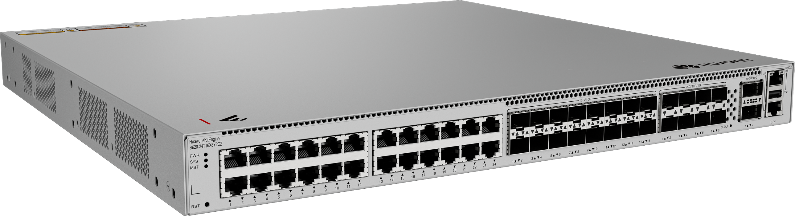 HUAWEI 24port 10-SFP/8-SFP 25GbE/2-SFP 100GbE Gigabit 10xSFP+/8x25GE/2x100GE Yönetilebilir Switch  eKIT S620-24T16X8Y2CZ