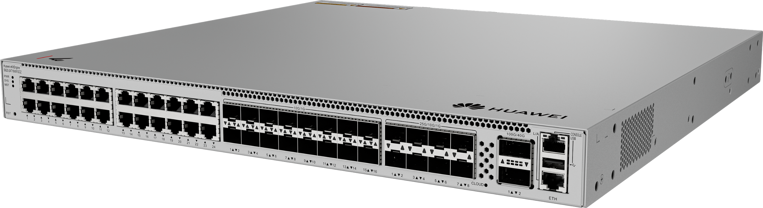 HUAWEI 24port 10-SFP/8-SFP 25GbE/2-SFP 100GbE Gigabit 10xSFP+/8x25GE/2x100GE Yönetilebilir Switch  eKIT S620-24T16X8Y2CZ