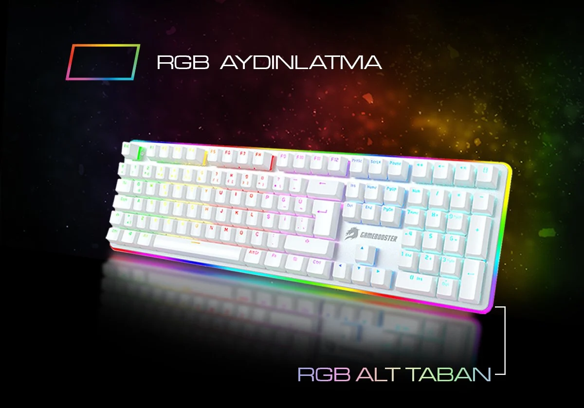 GAMEBOOSTER G918 Kablolu Q Trk Beyaz Gaming Klavye
