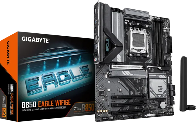 GIGABYTE B850 EAGLE WIFI6E DDR5 HDMI-DP TYPEC PCIE 5.0 AM5 ATX ikinci görünüm