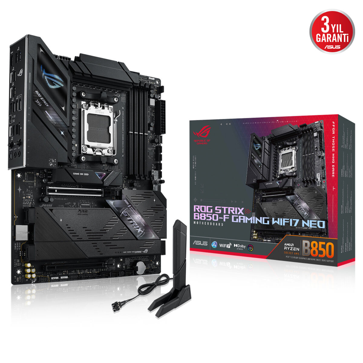 ASUS ROG STRIX B850-F GAMING WIFI7 NEO DDR5 HDMI PCIE 5.0 AM5 ATX Kurumsal Anakart ikinci görünüm