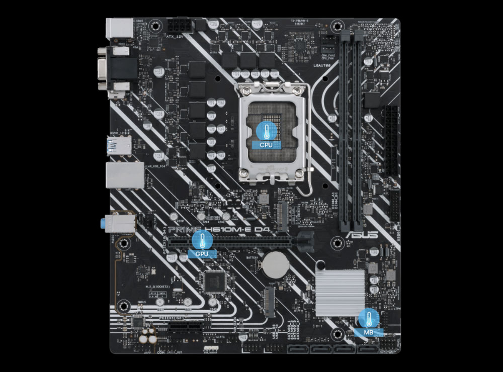 ASUS PRIME H610M-E D4 CSM DDR4 HDMI-DP PCIE 4.0 1700p mATX Kurumsal Anakart