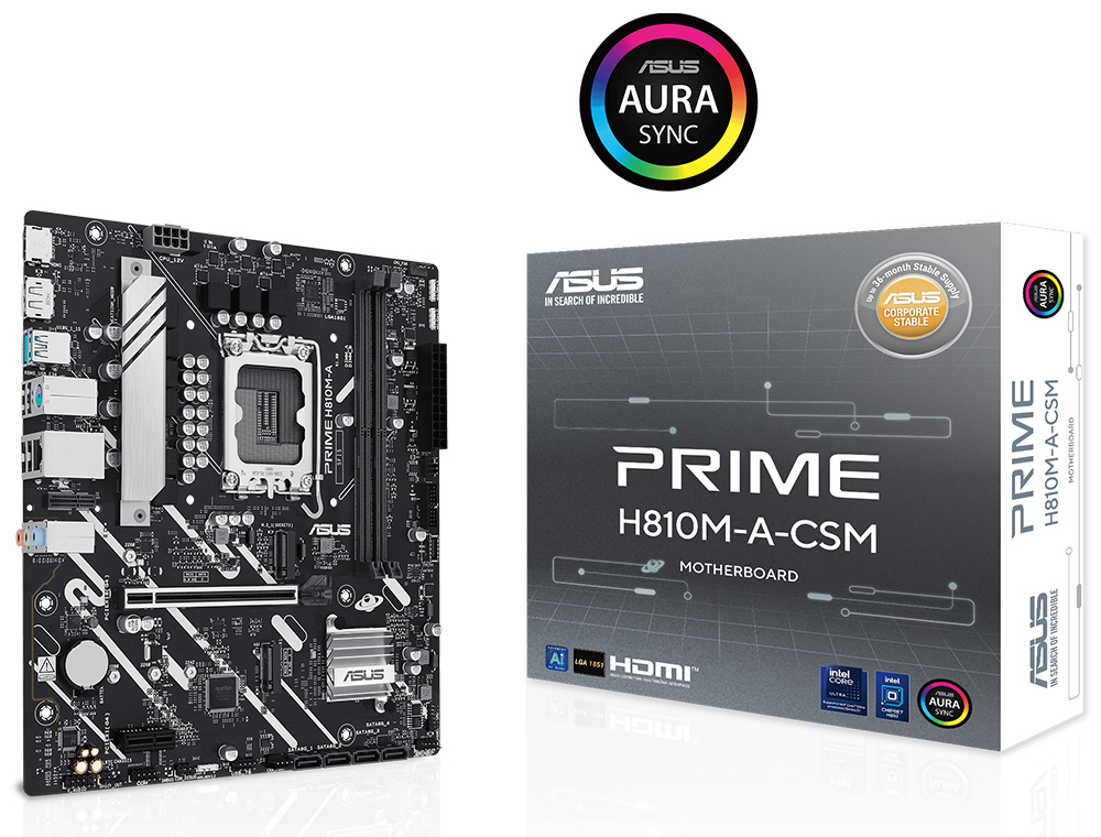 ASUS PRIME H810M-A-CSM DDR5 HDMI-DP PCIE 4.0 1851p mATX Kurumsal Anakart
