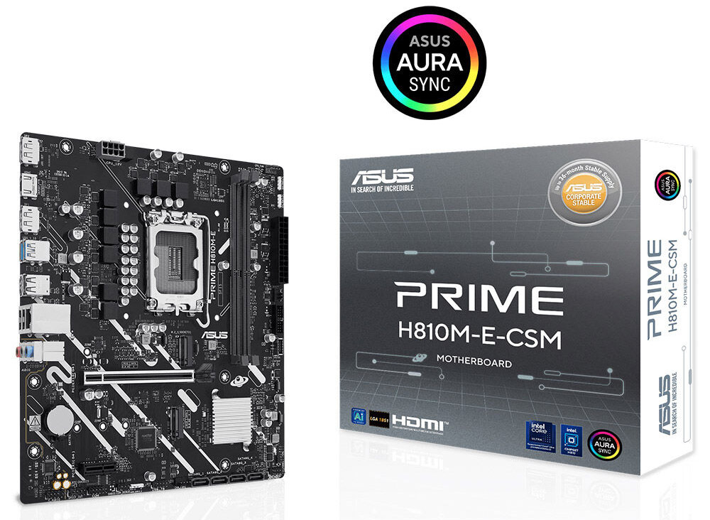 ASUS PRIME H810M-E-CSM DDR5 HDMI-DP PCIE 4.0 1851p mATX Kurumsal Anakart