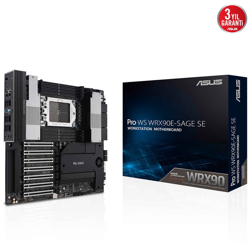 ASUS Pro WS WRX90E-SAGE SE DDR5 ECC UDIMM PCIE 5.0 sTR5 EEB ikinci görünüm
