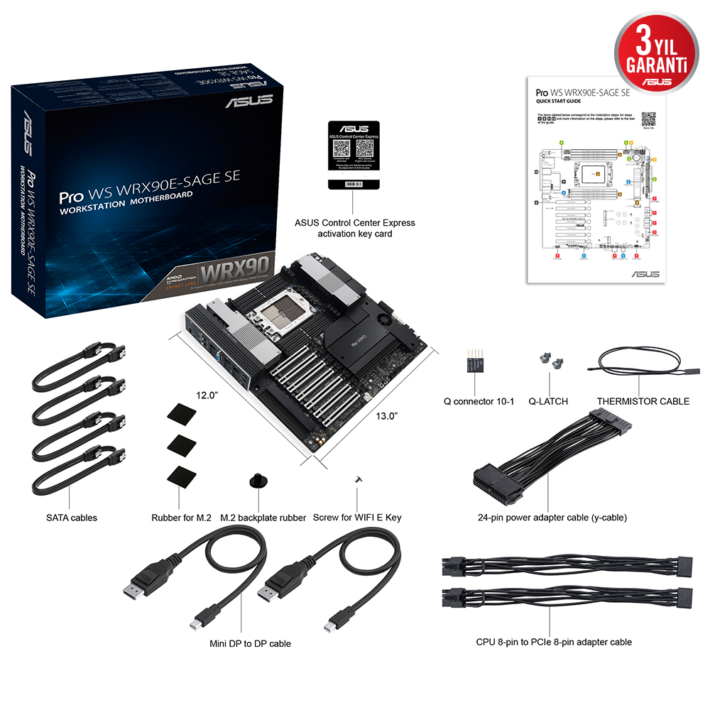 ASUS Pro WS WRX90E-SAGE SE DDR5 ECC UDIMM PCIE 5.0 sTR5 EEB