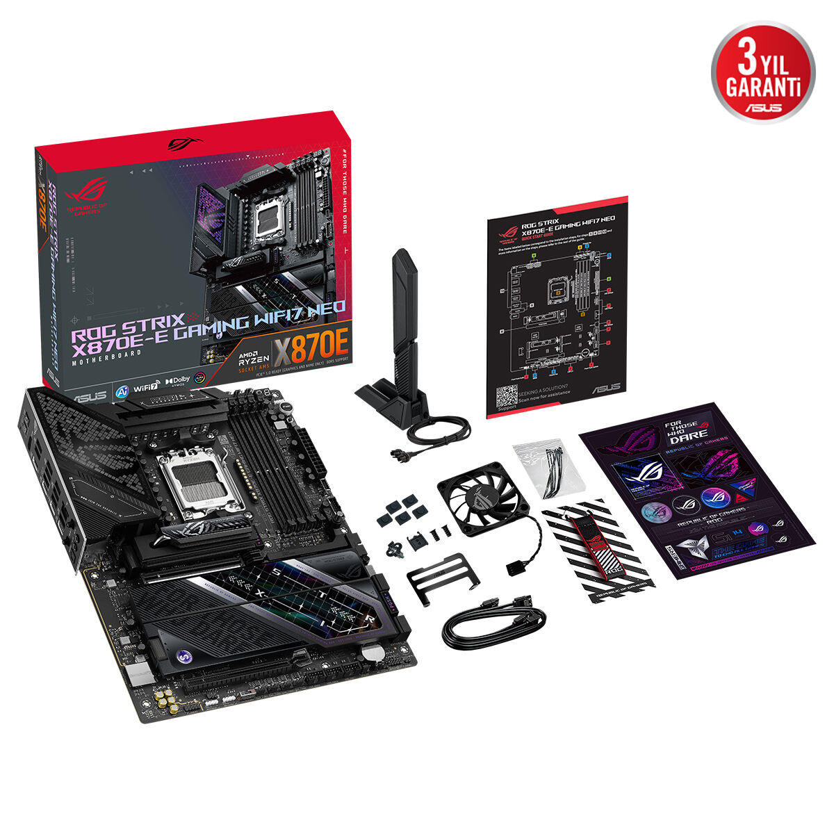 ASUS ROG STRIX X870E-E GAMING WIFI7 NEO DDR5 HDMI PCIE 5.0 AM5 ATX Anakart