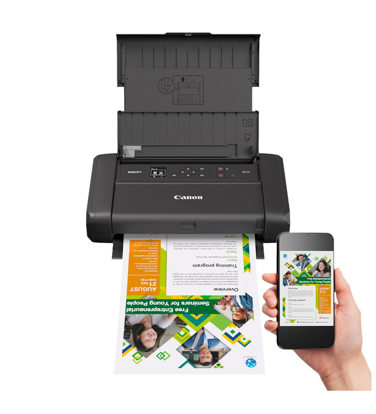 CANON A4 MAXIFY BX110 WIFI Pilli Renkli Taşınabilir Mürekkep Püskürtmeli Yazıcı