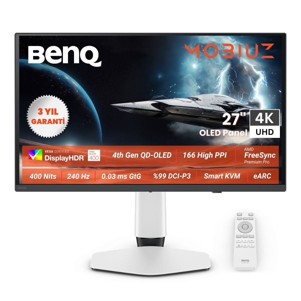BENQ 26.5" OLED MOBIUZ EX271UZ 0.03MS 240HZ HDMI-DP TYPEC Gaming Monirtör 3840x2160