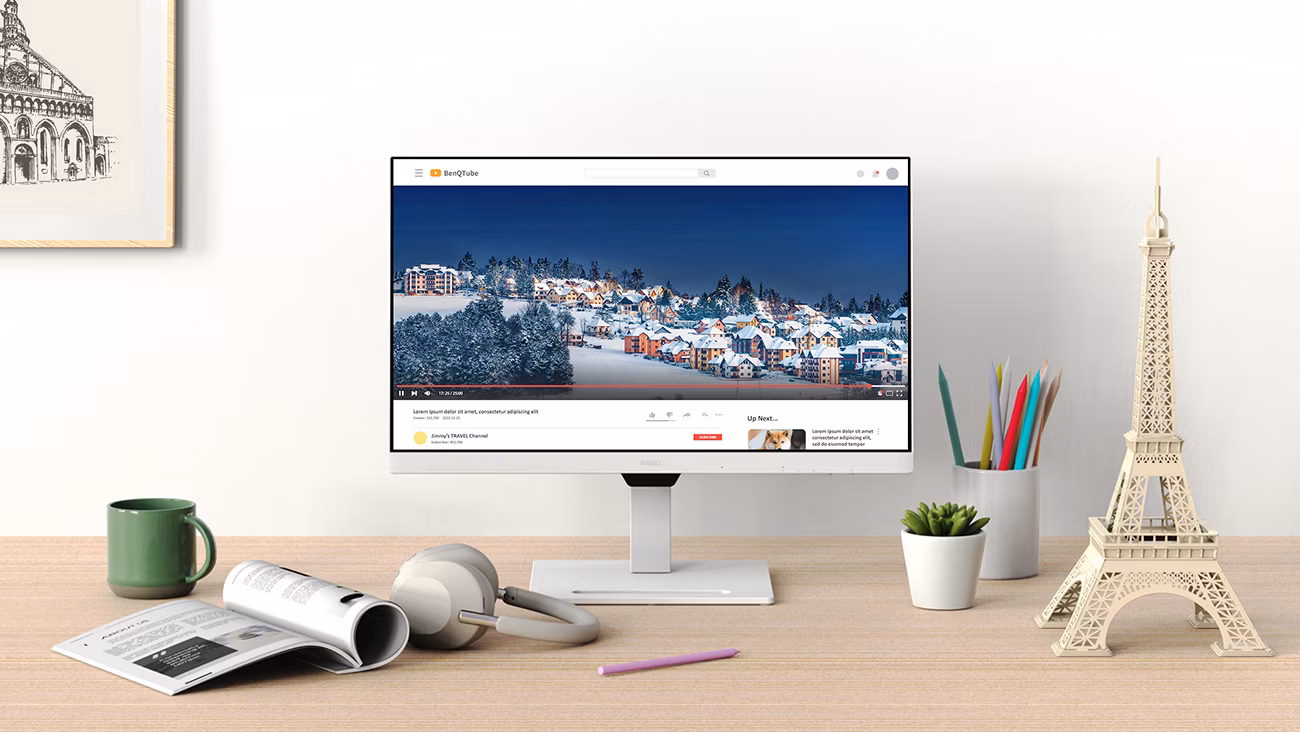 BENQ 27" IPS GW2790QT 5MS 75HZ HDMI-DP TYPEC Ev İş Monitörü Beyaz 1920x1080
