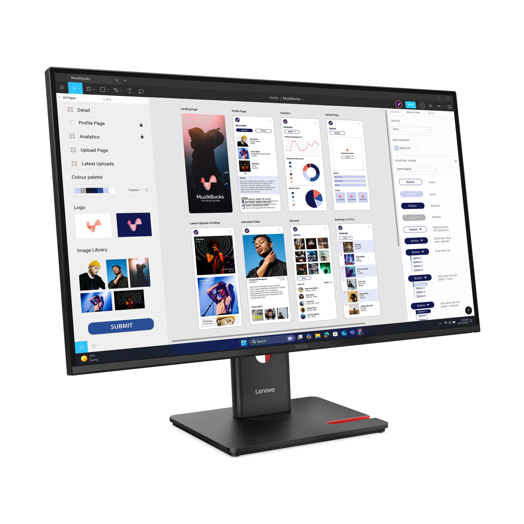 LENOVO 31.5" IPS 64B0GAT1TK 4MS 60Hz HDMI-DP TypeC Kurumsal Monitör 3840x2160