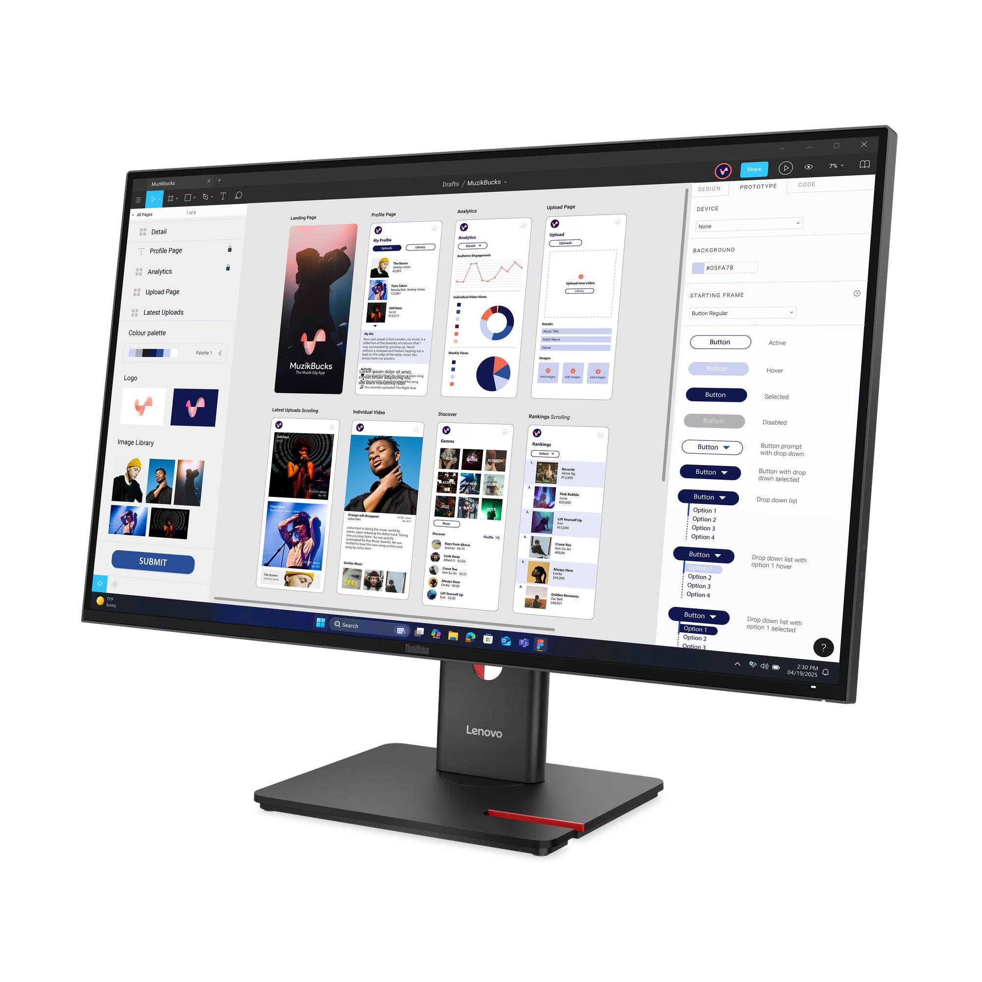 LENOVO 31.5" IPS 64B0GAT1TK 4MS 60Hz HDMI-DP TypeC Kurumsal Monitör 3840x2160