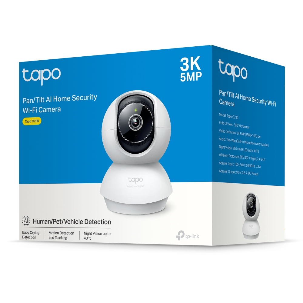 TP-LINK 3MP Tapo C230 WiFi Pan/Tilt Akıllı Güvenlik Kamerası
