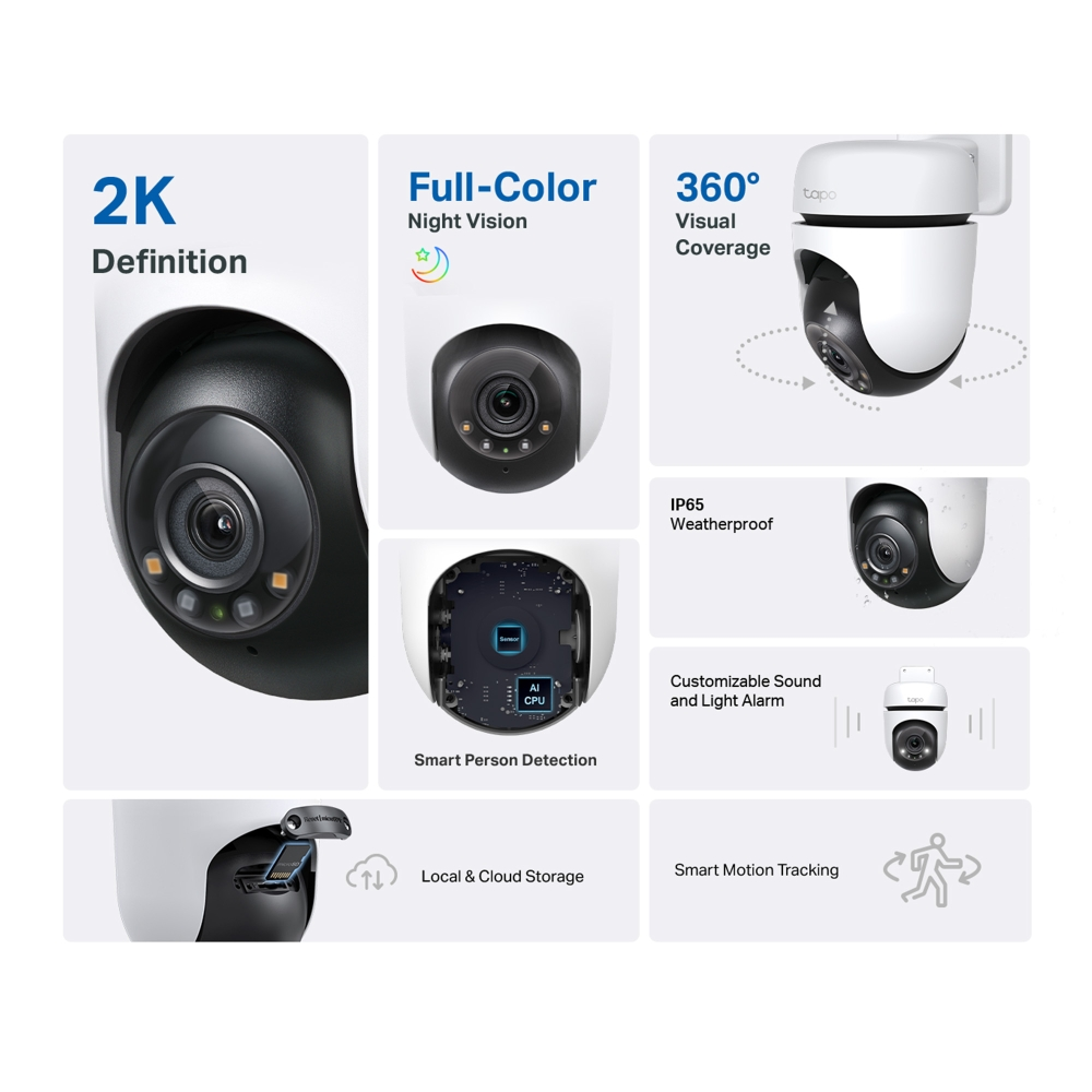 TP-LINK 3MP PTZ Speed Dome Pan-Tilt IP Kamera Tapo C510W