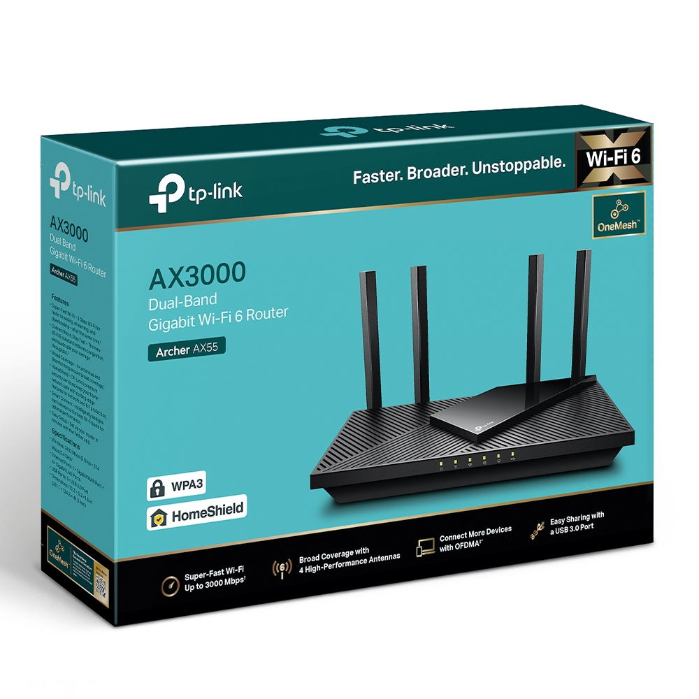 TP-LINK Archer AX55 WIFI6 AX3000 Dual Band Router ikinci görünüm