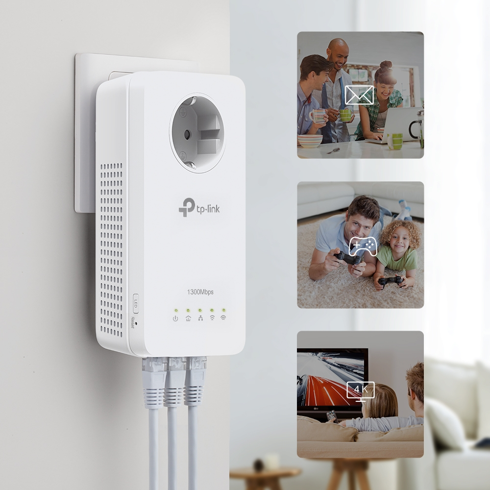 TP-LINK TL-WPA8631P KIT AV1300 Gigabit Passthrough Çift Bant Powerline Wi-Fi Seti (2'li Paket) ikinci görünüm