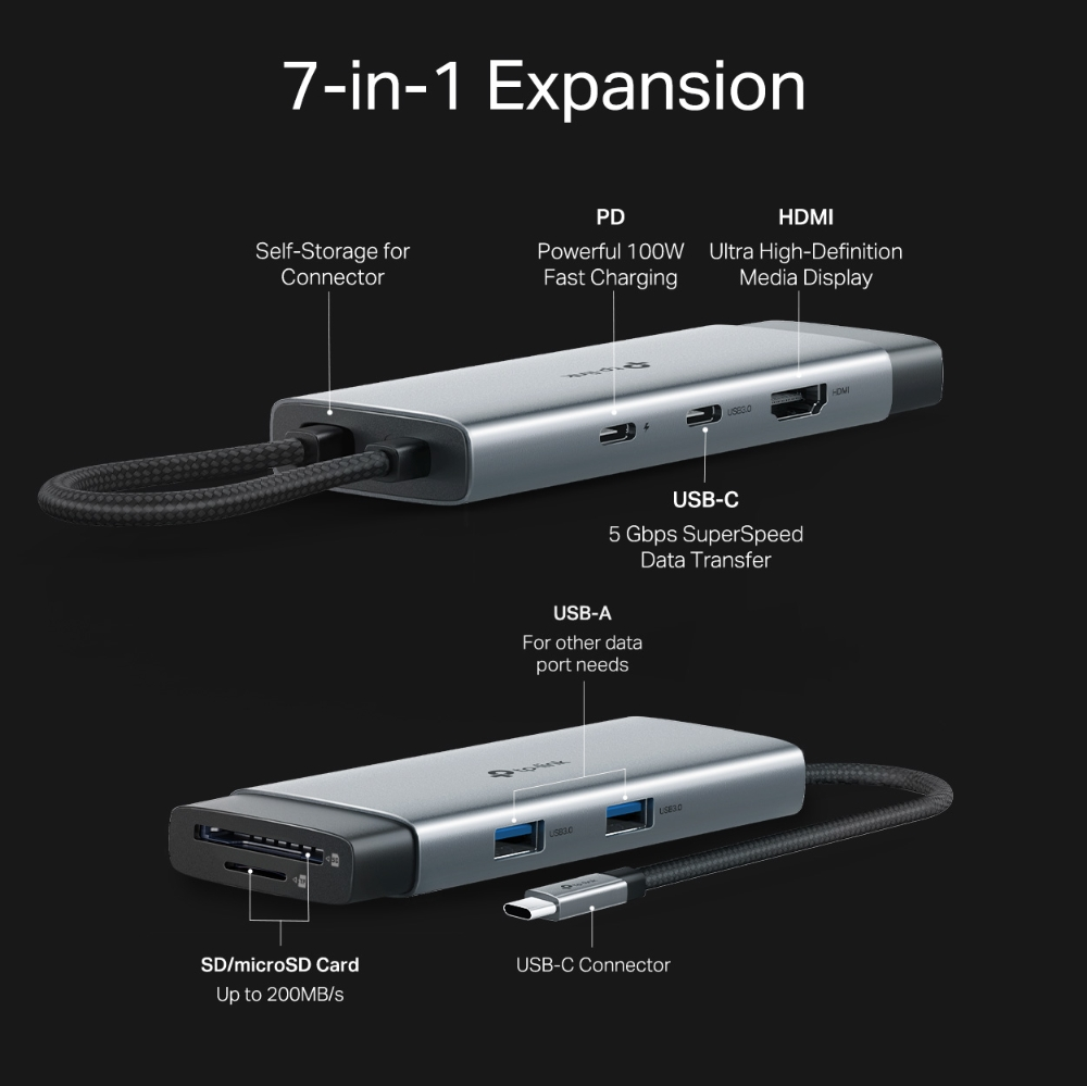 TP-LINK 7port UH7020C USB Type-C Çoklayıcı Hub