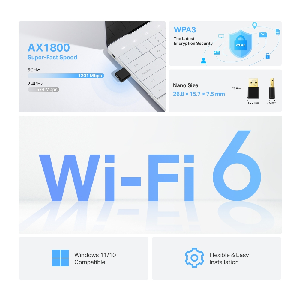 TP-LINK ARCHER TX20U Nano USB Kablosuz Adaptör ikinci görünüm