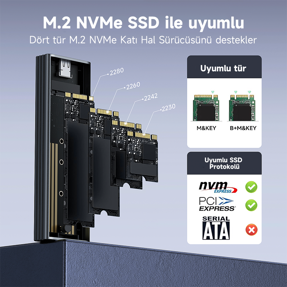 FRISBY FHC-M2315 Type-C USB 3.1 - M.2 NVMe PCIe SSD Alüminyum Disk Kutusu ikinci görünüm