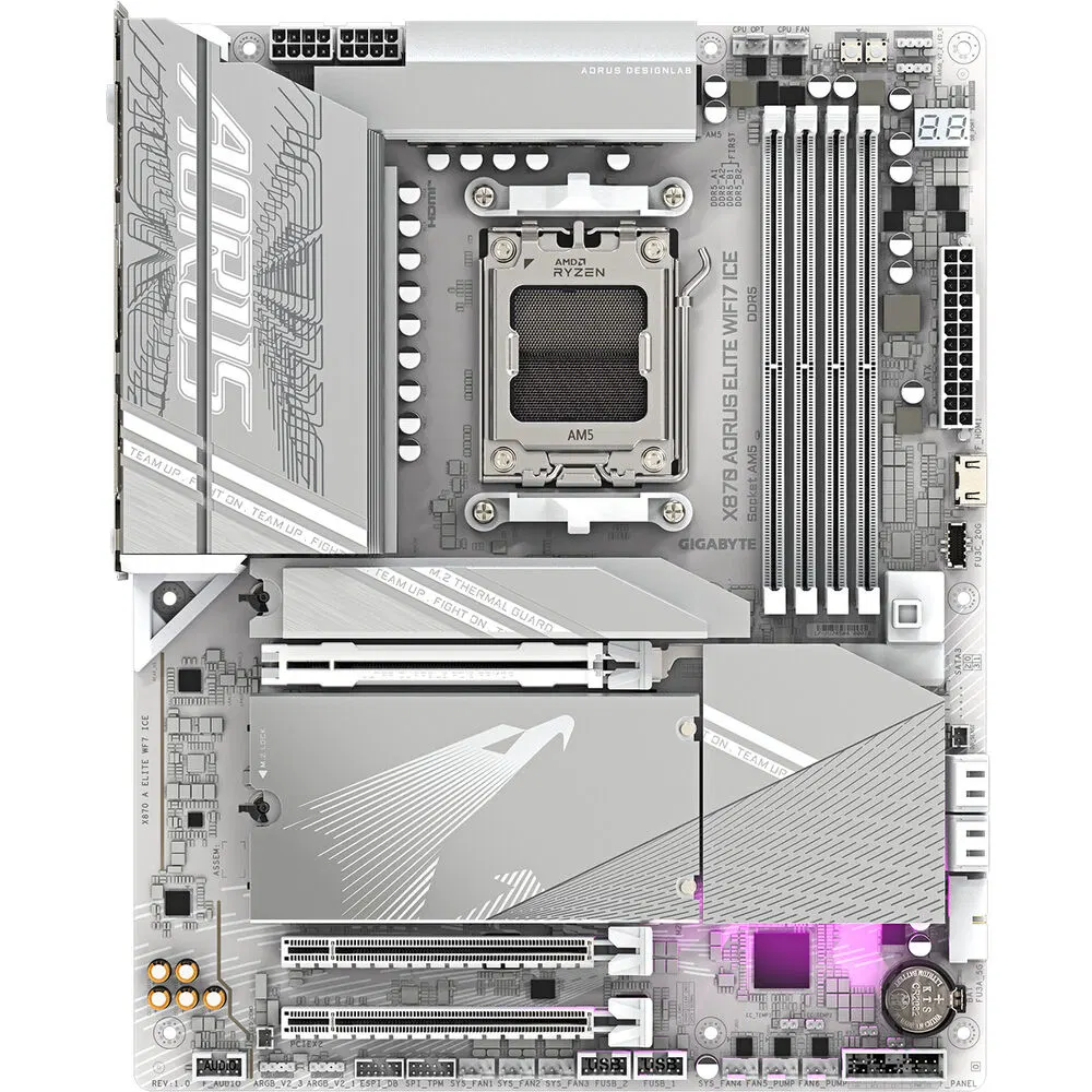 GIGABYTE X870 AORUS ELITE WIFI7 ICE DDR5 HDMI-DP TYPEC PCIE 5.0 AM5 ATX BEYAZ ikinci görünüm