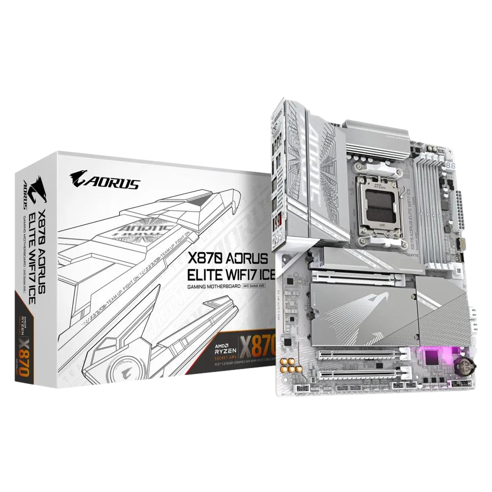 GIGABYTE X870 AORUS ELITE WIFI7 ICE DDR5 HDMI-DP TYPEC PCIE 5.0 AM5 ATX BEYAZ