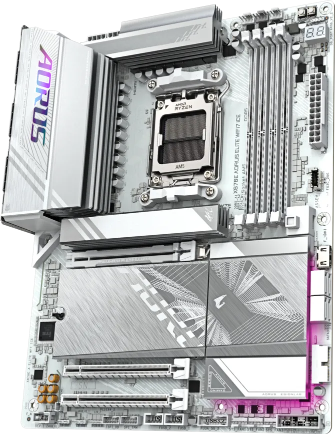 GIGABYTE X870E-A ELITE WIFI7 ICE DDR5 HDMI-DP TYPEC PCIE 5.0 AM5 ATX BEYAZ ikinci görünüm