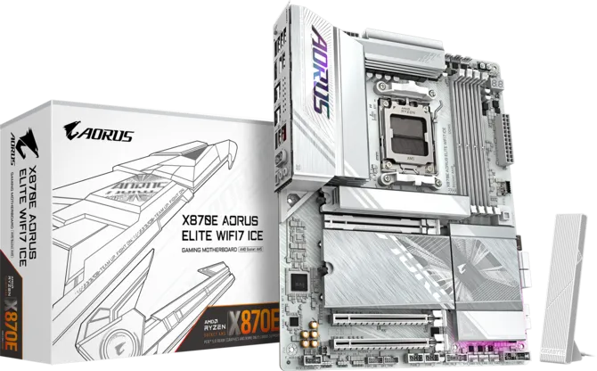 GIGABYTE X870E-A ELITE WIFI7 ICE DDR5 HDMI-DP TYPEC PCIE 5.0 AM5 ATX BEYAZ