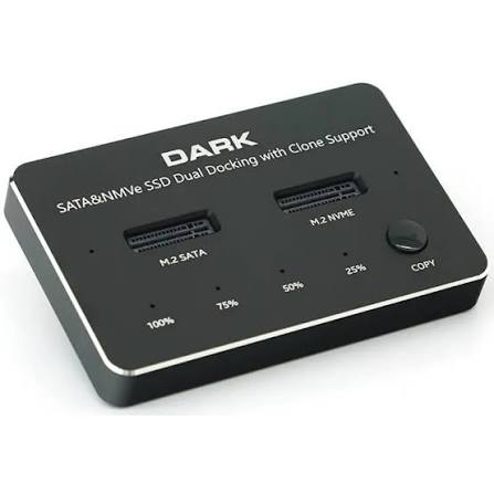 DARK DK-AC-DSDM2C Çift Yuvalı M.2 NVMe & M.2 SATA USB 3.2 Gen2 Type-C Bilgisayarsız (Offline) SSD Klonlama ve Docking Station ikinci görünüm