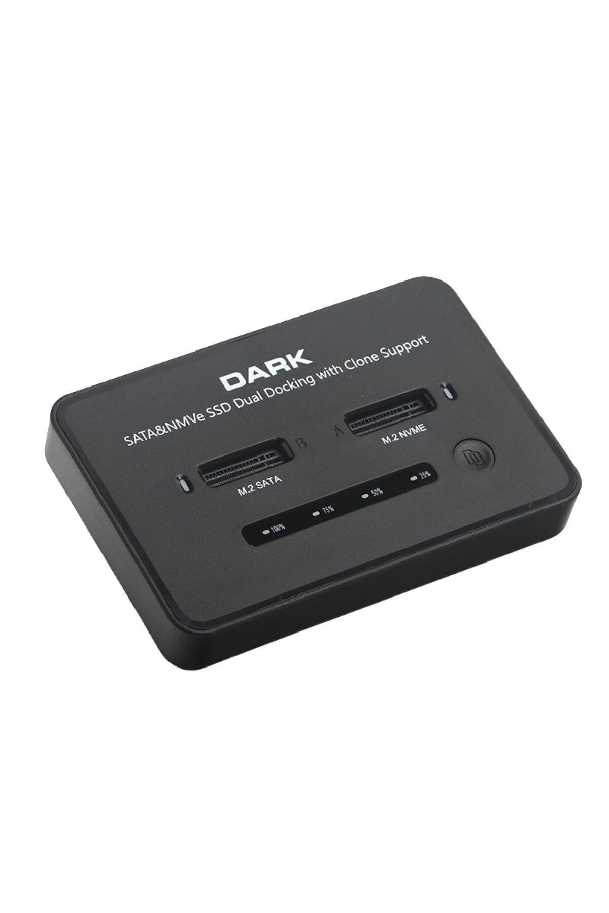 DARK DK-AC-DSDM2C Çift Yuvalı M.2 NVMe & M.2 SATA USB 3.2 Gen2 Type-C Bilgisayarsız (Offline) SSD Klonlama ve Docking Station