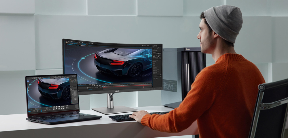 ASUS 34"  IPS PROART PA34VCNV 5MS 60HZ HDMI-DP TYPEC RJ45 kavisli Grafik Çizim Monitörü 3440x1440 / 90LM04A0-B02370