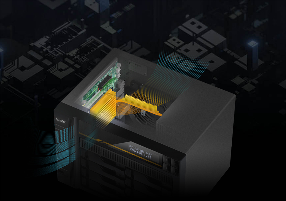 ASUSTOR 8diskli RYZEN V3C14-16GB DDR5 ECC RAM-2-10GbE Nas Server LOCKERSTOR 8 Gen3 AS6808T
