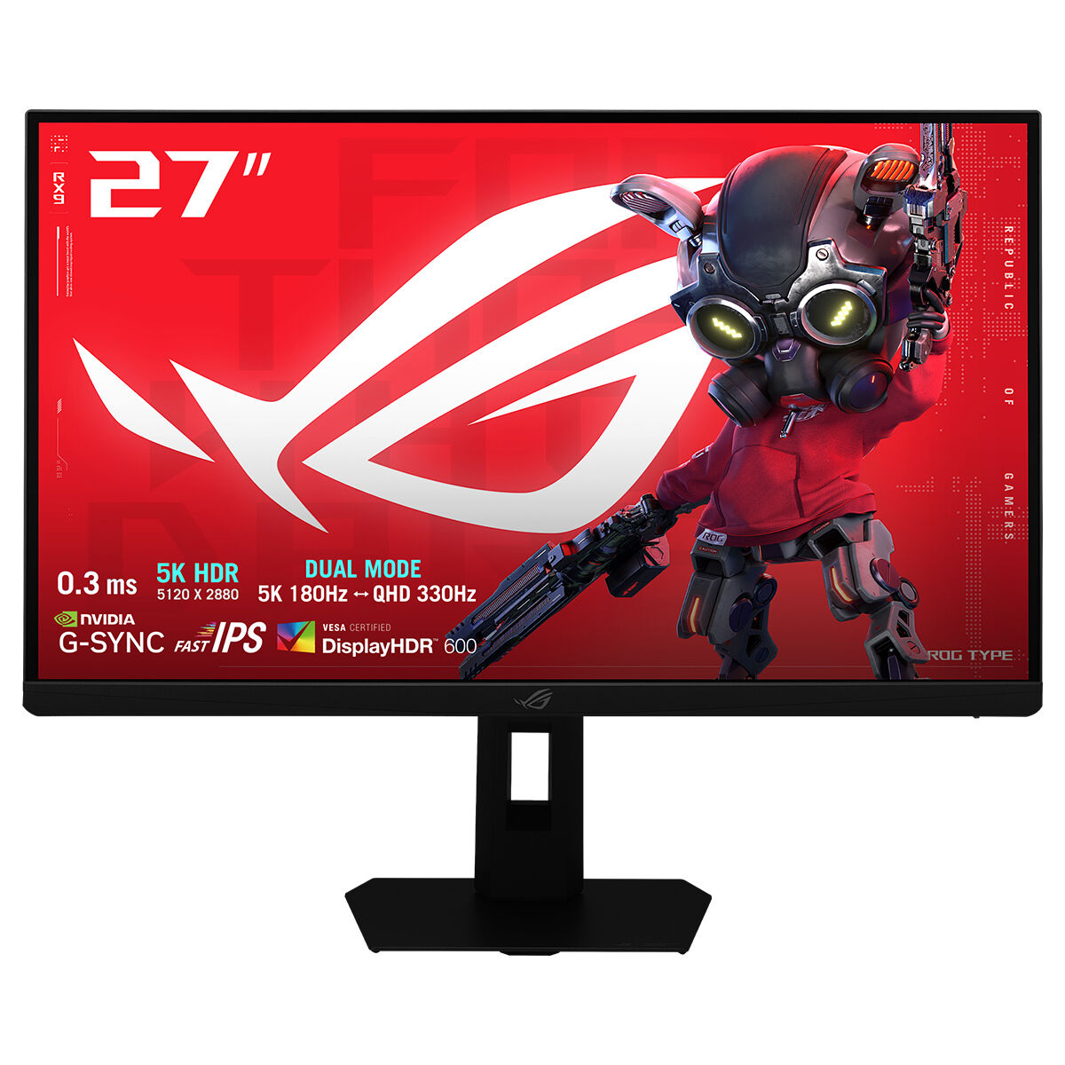 ASUS 27" FAST IPS ROG STRIX 5K XG27JCG 0.3MS DUAL 180-330HZ HDMI-DP TYPEC Gaming Monitör 5120x2880  / 90LM0CE0-B01371