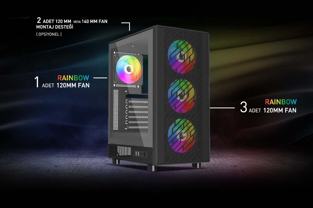 POWERBOOST 750W 80+ BRONZE A700B Gaming Mid-Tower PC Kasası