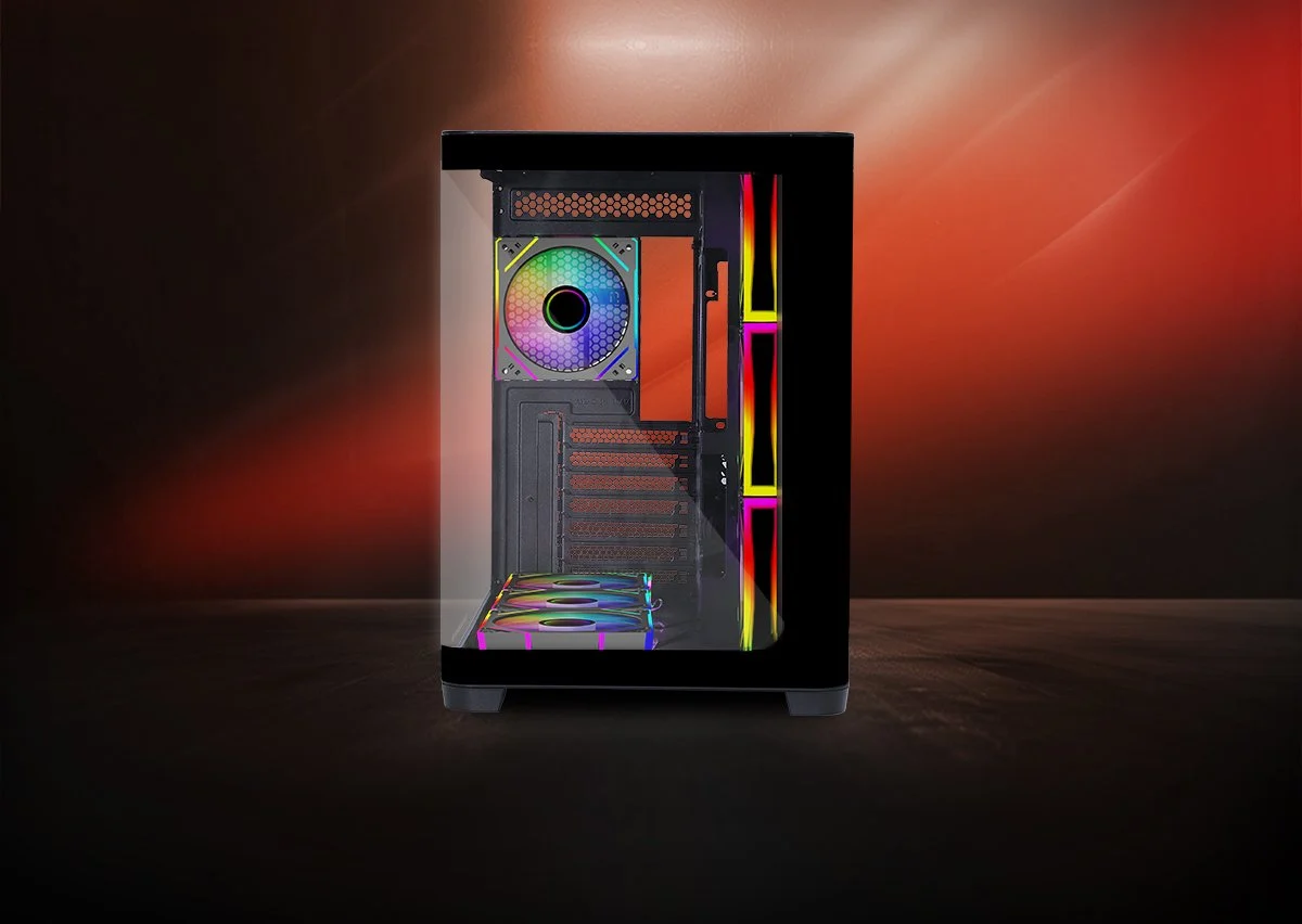 GAMEBOOSTER 850w 80+ BRONZE GB-G2852B-850W Gaming Mid-Tower PC Kasası Siyah 7-Fanlı