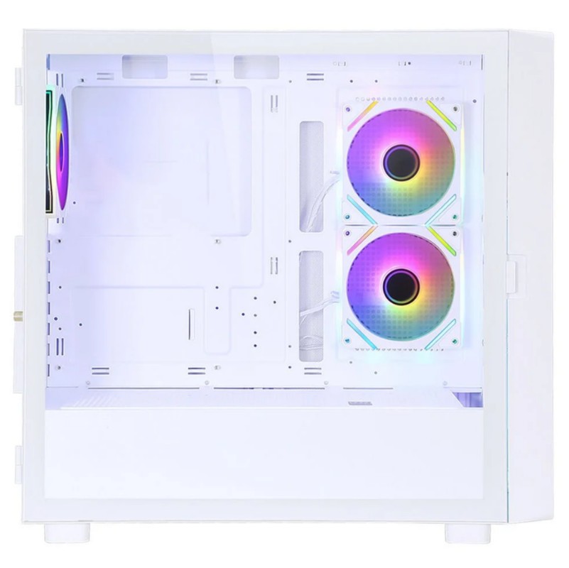 POWERBOOST PB-P4367BW 3-RGB Fanlı LCD Ekranlı Gaming Mid-Tower PC Kasası Beyaz ikinci görünüm