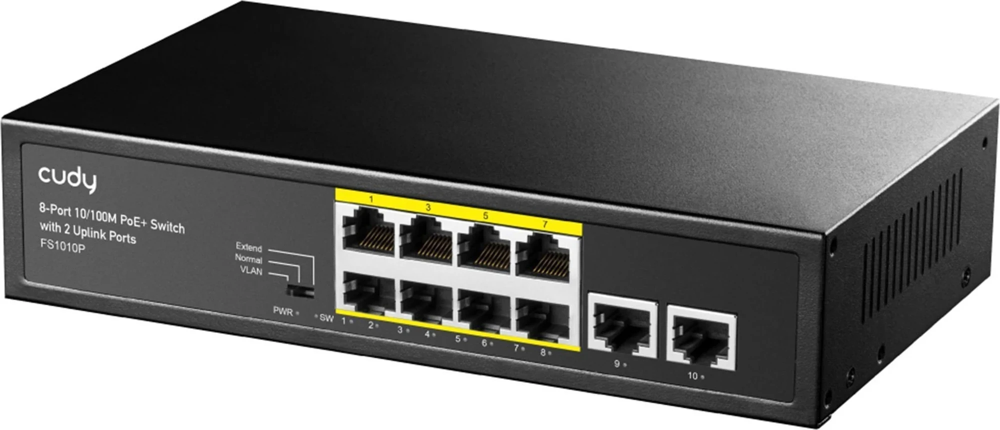 CUDY 8port PoE 120w 2-Uplink 10/100 Yönetilemez Switch FS1010P ikinci görünüm