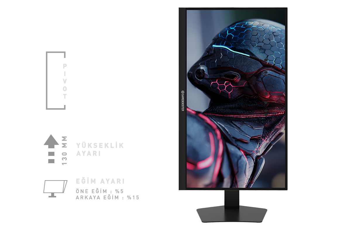 GAMEBOOSTER 27" FAST IPS GB-27F540FP 0.5MS 540Hz HDMI-DP Pivot Gaming Monitör 1920x1080