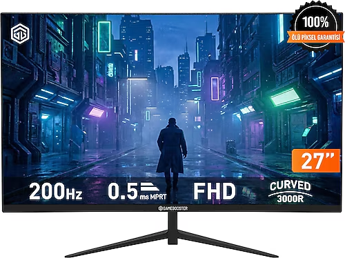 GAMEBOOSTER 27" VA LYRIS FF20 GB-27M1F200CFMR 0.5MS 200Hz HDMI-DP Kavisli Gaming Monitör 1920x1080