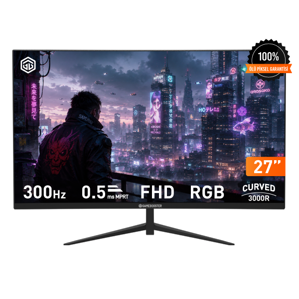 GAMEBOOSTER 27" VA LYRIS FF30 GB-27M1F300CFMR 0.5MS 300Hz HDMI-DP Kavisli Gaming Monitör 1920x1080