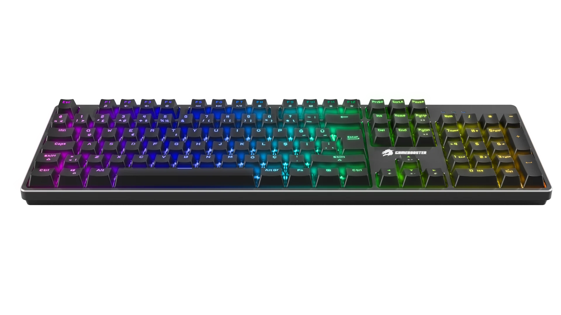 GAMEBOOSTER G24B Enigma Rainbow Aydınlatmalı Red Switch Mekanik Siyah Oyun Klavyesi