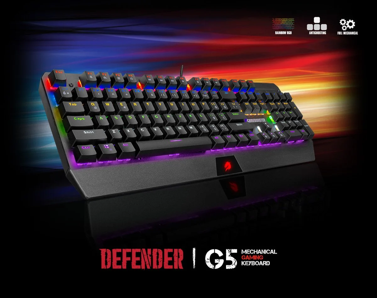 GAMEBOOSTER G5R Defender Rainbow Aydınlatmalı Mekanik Oyun Klavyesi
