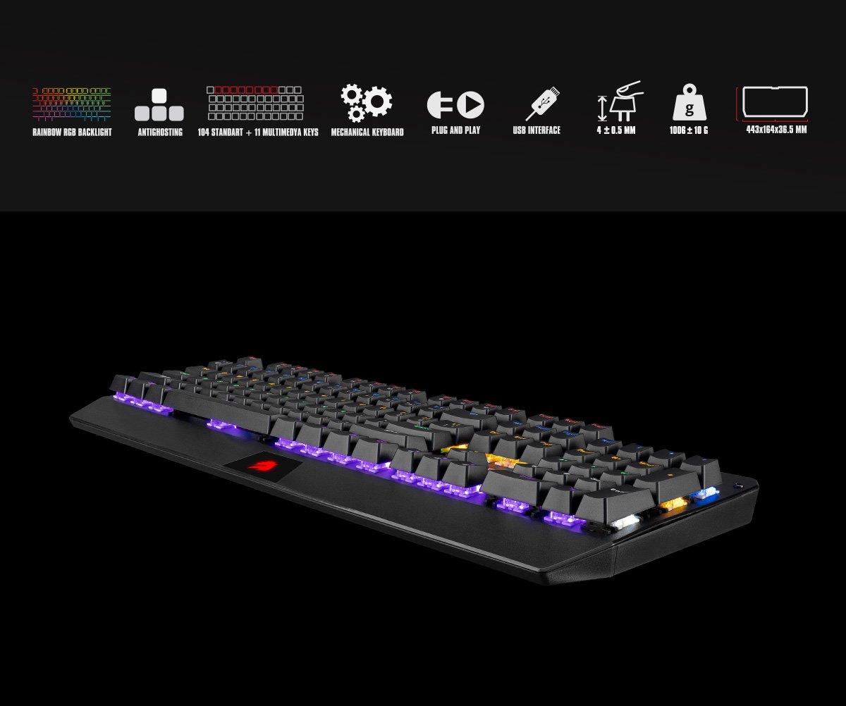 GAMEBOOSTER G5R Defender Rainbow Aydınlatmalı Mekanik Oyun Klavyesi