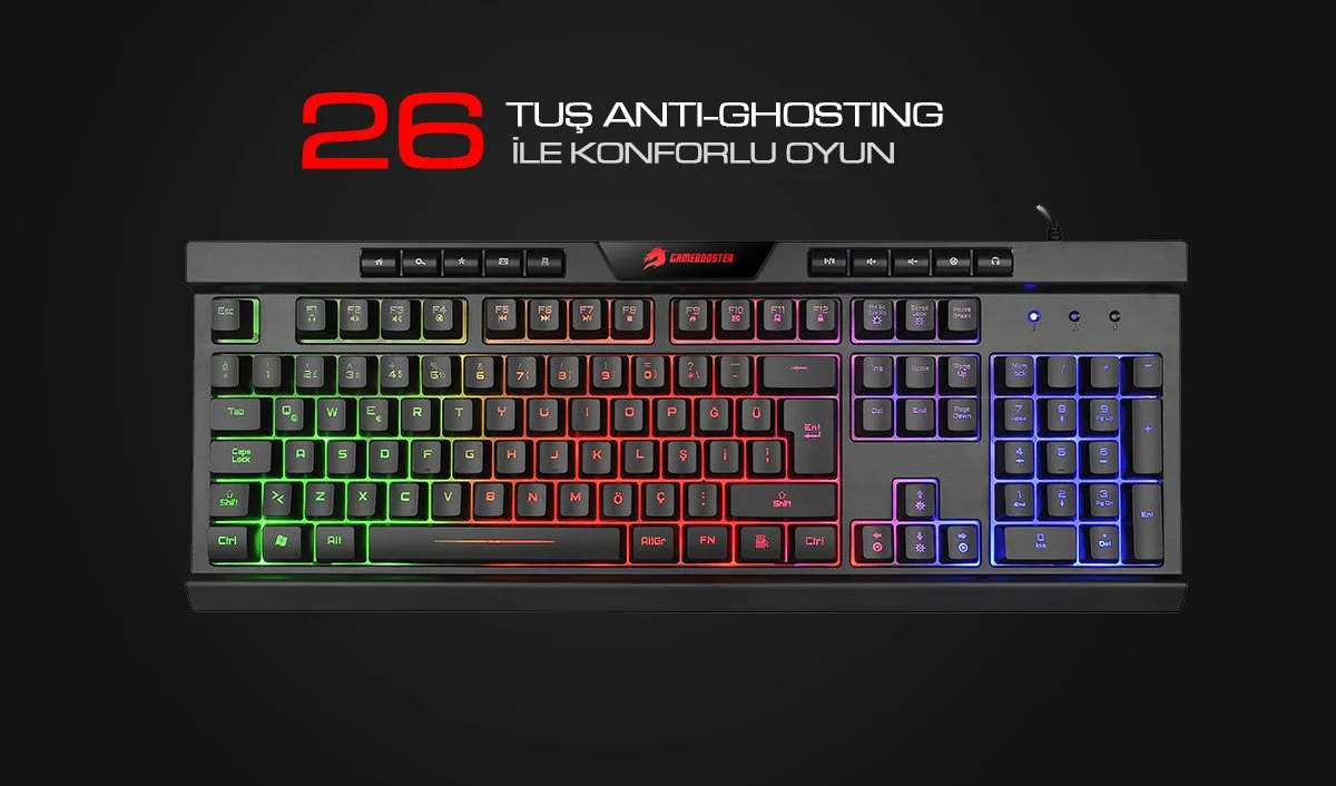 GAMEBOOSTER G69K Outlander Rainbow Aydınlatmalı Membrane Oyun Klavyesi