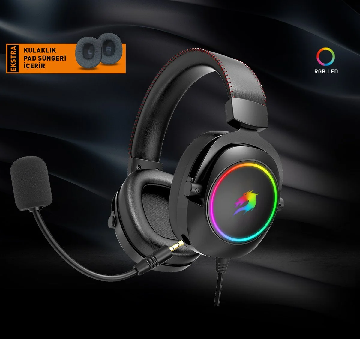 GAMEBOOSTER H44 RGB USB7.1 Siyah Profesyonel Oyuncu Kulaklığı
